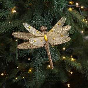 XYAX Glitter Christmas Butterfly Ornament Colorful with Clip Dragonfly Hanging Decoration Merry Christmas Sparkling Christmas Tree Decorations Xmas Tree Decor