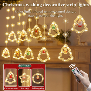 Christmas lights ring curtain lights