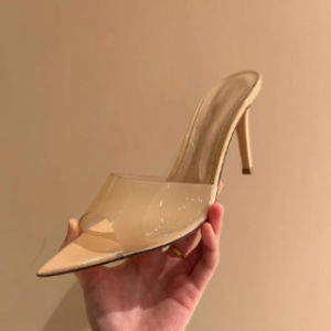 [Free Shipping] Spring New Style Transparent One-Strap High-Heeled Sandals For Women With A Thin Heel Pointed Toe And Open-Toe Design Perfect For Wearing As Stylish Outdoor Footwear