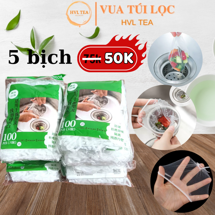 combo 500 Túi lọc rác bồn rửa chén bát- túi hàng chính hãng JOYLOT, tiện lợi, dễ sử dụng, dai - HVL TEA