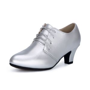 Sepatu dansa wanita Sepatu dansa latin Sepatu dansa tumit tengah Hak tinggi sol lembut sepatu dansa modern UK 36-41 sepatu line dance wanita
