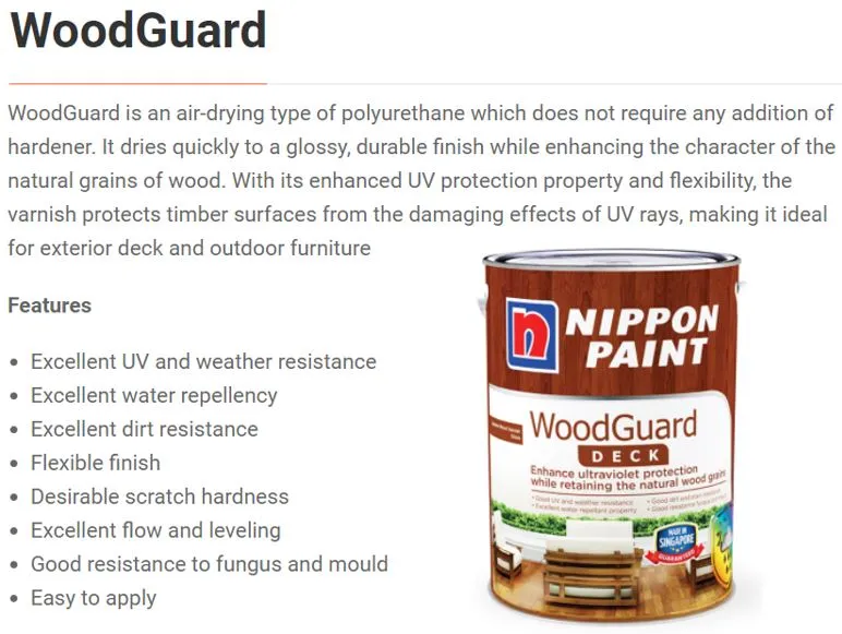 Nippon Paint(1 Litre Wood Paint GIFT): Timberlac, SolarShield