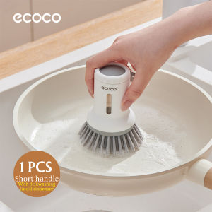 Ecoco Pot Brush Kitchen Pan Cleaning Scrub Brush with Dishwashing Liquid Dispenser Angle-adjustable