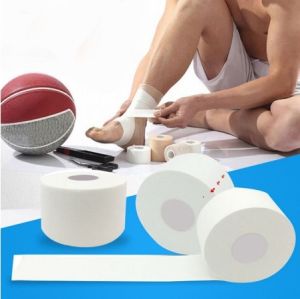 Athletic Sport Tape Waterproof Cotton Sports Tape White Premium Adhesive Binding Physio Bandage Care Support Muscle Elastic