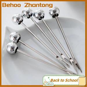 Behoo 6pcs Stainless Steel Dessert Forks With Storage Jar Cute Bear Utensils For Party Tasting Dessert Fruit Pickle Fruit Salad