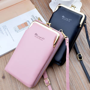 Wallet for women New mobile phone bag ladies small bag vertical zipper wallet Korean fashion lychee pattern multi-function shoulder diagonal bag