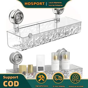 【HOSPORT】Bathroom Suction Cup Toothbrush Dispenser 2 Pack No Drill Clear Wall Caddy for Bathroom Organization