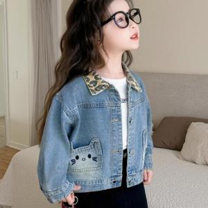 Christmas gifts Halloween Girls Anime Denim Jacket Sanrio Spring Autumn New Childrens Fashion Cartoon Kawaii Jacket Little Girls Tops for Kids Gifts