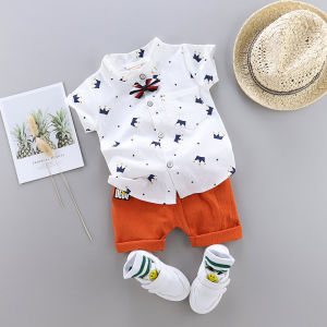 IENENS Summer Toddler Short Sleeves Clothing Sets 0-4 Years Baby Cotton Outfits 2PCS Boy Shirts + Shorts Kids Casual Clothes Suits