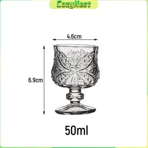 C.N Household Diamond Goblet Wine Whiskey Glass 50ML Champagne Fruit Juice Wine Glass 1Pc
