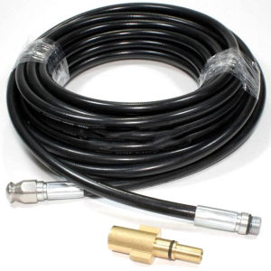 Sewer Jetter Kit for Pressure Washer 100 Ft 1/4 Inch NPT Drain Cleaning Hose Orifice 5.5 4.5 4.0 Button Rotating and Button Hose Sewer Jetting Nozzle (4000 PSI)