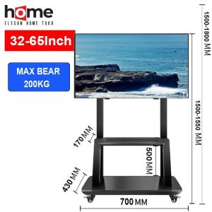⭐Garansi 1 tahun⭐ E.Home Bracket standing roda LED TV 32"-65" up to 85" inch / BRACKET TV STANDING UNTUK TV