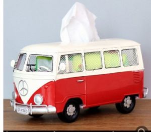 Tissue Box Holders Retro Car shape Creative Car Cute Drawer Box Wrought Iron Crafts Model Ornaments Suitable for Home Living room bedroom bathroom and Car Tissue Storage Tissue Holders