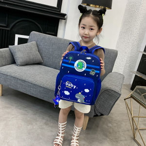 BAGOOกระเป๋าเป้สะพายหลังไนลอนกันน้ำเด็กเด็กแฟชั่นนักบินอวกาศดาวเคราะห์กระเป๋าโรงเรียนพิมพ์ลายกลางแจ้งกีฬาสบายๆซิปไหล่B Agpackอนุบาลขวดสุญญากาศ