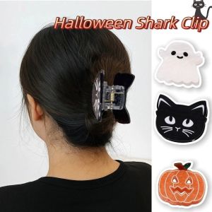 SWEOLQ Ma Clip cá mập Halloween Chống thấm nước Hài hước Kẹp tóc bí ngô Phụ kiện tóc Sáng tạo Kẹp tóc axit axetic Các cô gái