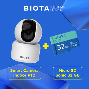 BIOTA Bundling Smart Camera Indoor PTZ  -  Kamera CCTV Indoor Pan Tilt Zoom Wifi Bisa Pantau Jarak Jauh Di Hp + MicroSD