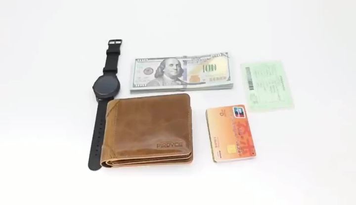 [ Popular ]Piroyce Factory Direct Sales New First Layer Cowhide Vintage Men's Wallet Classic Leisure Wallet