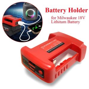 LUMIYA Sạc nhanh Bộ chuyển đổi pin với Type-C Hộp đựng pin Bộ sạc điện Bền bỉ Di động Giá đỡ pin Cho Pin Lithium Milwaukee 18V Dành cho pin Lithium 18V Milwaukee
