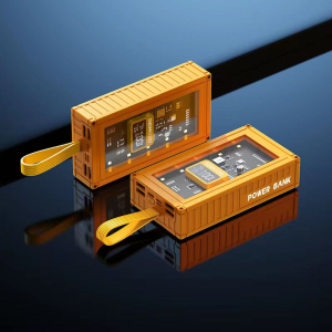 【READY STOCK】30000mAh Portable Mobile Power Bank Transparent Mech Armor with Digital Display Fast Charging Powerbank