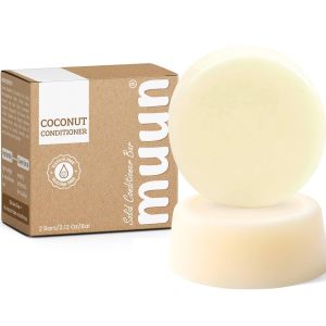 Muun Coconut Conditioner Bar (Pack of 2) - Rich ing & Volumizing - Hair Moisturizing & Strengthening Solid Soap Bar Plastic-Free Silicone & Sulfate Free - For Damaged & Oily Hair.