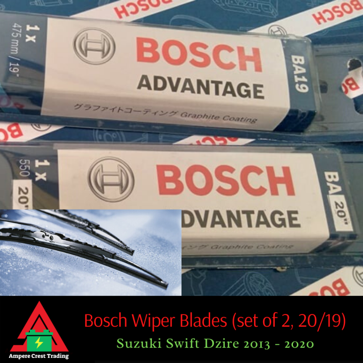 Bosch Wiper Blades 20/19 for Suzuki Swift Dzire Lazada PH