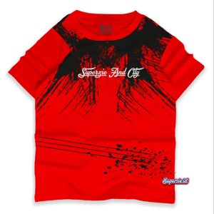 Superzie Atasan baju anak laki laki kaos distro keren usia 1 - 12 tahun kaos anak motif distro SPZ03 MERAH Abadigrosir