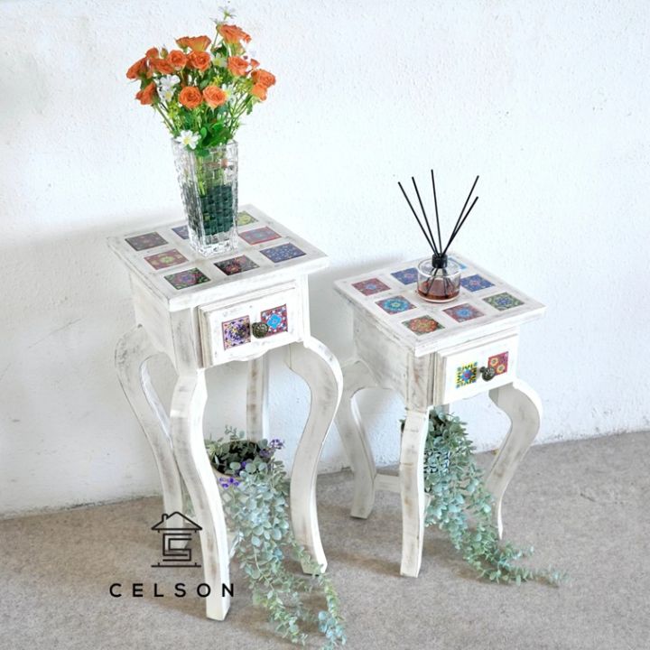 Multi Colored Tile Table Celson (SG Seller ) Shivi Multi color tile side tables Planter table ...