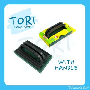 TORI HOME Green Scouring Pad With Handle |  Plate wash pad | Kain Hijau Cuci Pingan | 瓜丝布 | 洗碗青布