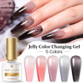 BORN PRETTY 7ML Thermal Jelly Nude Nail UV Gel Color-changing Temperature Soak Off Nail Art Gel Polish UV Gel Varnish. 