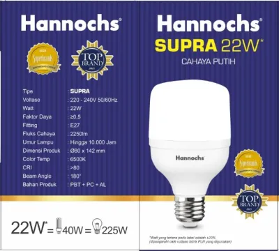 LAMPU LED CAPSULE HANNOCHS SUPRA 22W BOHLAM LED HANNOCHS SUPRA 22 WATT BOHLAM LED CAPSULE TABUNG KAPSUL MURAH