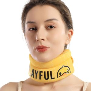 Velpeau Fashion Neck Brace for Sleeping -Soft Cervical Collar for Snooze Anti Snoring Sleep Apnea Foam Wraps Keep Vertebrae Stable Relief Pain and Support for Women & Men (Yellow M: 11.5-14 inch)