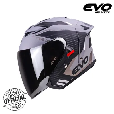 EVO TR-X Radix Half Face Dual Visor Motorcycle Helmet With Free Clear Lens