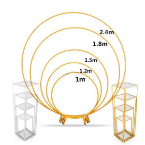 Round Balloon Arch Wedding Stand Flower Rack Circle Arch Gold Backdrop 6 Sizes W60I