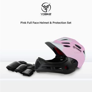 【CLEARANCE】[FREE 6PCS PROTECTION] YOBIKE PRO Kids Full-Face Helmet Set Ultralight Protection Integrally-Molded Helmet Set