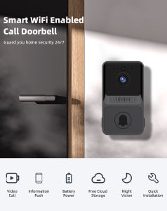 Camera Chuông Cửa Video WiFi Chuông Cửa Không Dây Ngoài Trời Chuông Cửa Liên Lạc Video An Ninh Chạy Bằng Pin Với Dịch Vụ Đám Mây Miễn Phí