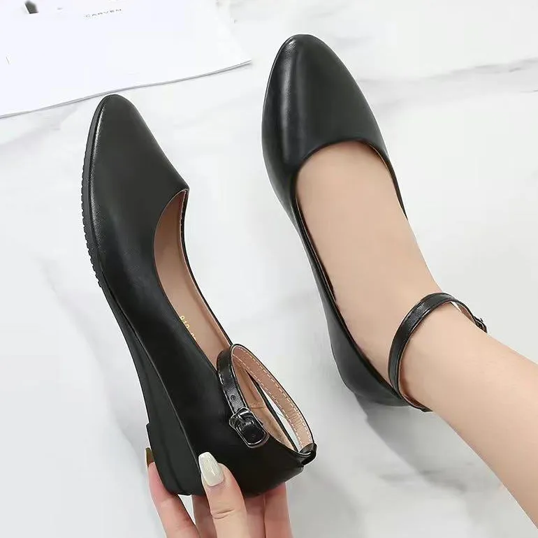 Women's Pointed Toe Chunky Heels Black Elegant Color Block Court Shoes |  SHEIN USA