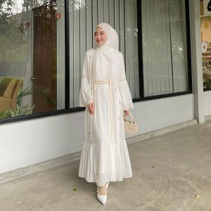 Safwa Gamis Abaya sultan model mewah terbaru 2025 Burgundy Lebaran Viral Ceruty Aplikasi Bordir pesta kondangan simple elegan dewasa remaja