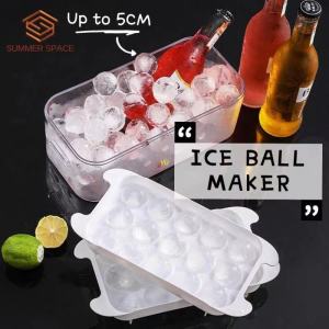 ⚪️🧊🍹Acuan Bebola Ais 4 dan 15 Grid Saiz Besar dan Saiz Kecil Ais Lambat Cair | Big & Small Size Long Lasting 4 & 15 Grid Non-Stick Round Ice Ball Maker Tray