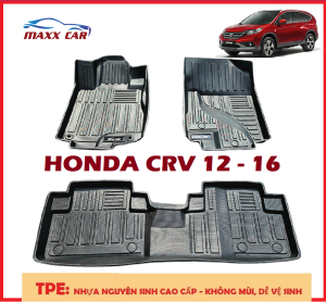 HONDA CRV 2012 - 2016 : Thảm lót sàn MAXXCAR nhựa TPE đúc nguyên khối 5D cao cấp.