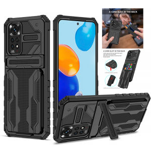 Luxury Wallet Card Slot Case For Xiaomi Redmi Note 11 11S 11E Pro 4G 5G Shockproof Armor Holder Stand Cover for Redmi Note11 11s