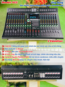 Bàn Mixer sân khấu MTMax SG3 – 18 Kênh Đa Năng DSP 99 Hiệu Ứng USB/Bluetooth EQ 3 Dải Phantom 48V Livestream – Karaoke – Sân Khấu – Hội Trường – Phòng Thu Âm Thanh Chuyên Nghiệp"