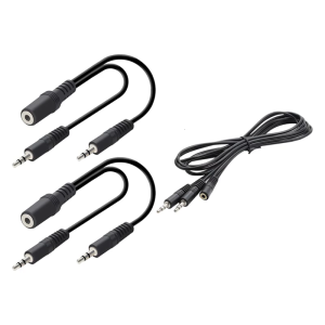 สเตอริโอสายตัวแยกขนาด3.5มม. Y หัวต่อตัวเมีย-ตัวผู้คู่ดีไซน์แบบ TangleFree สำหรับใช้ในบ้าน