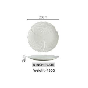 OMK Minimalist style Ceramic Flower Shape Dinner Plate