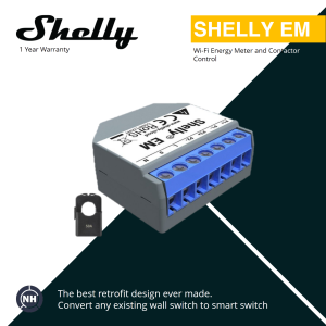 Shelly EM + 2 unit Clamp (WiFi Energy meter and contactor control iOS Android )