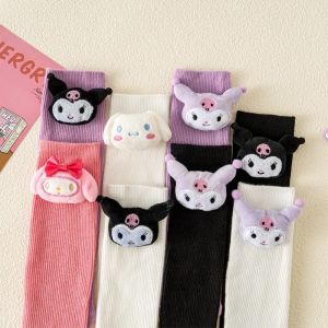 Kawaii Sanrio Cinnamoroll My Melody Kuromi Plush Anime Sports Sock Cute Breathable Cotton Socks Birthday Gift for Girls