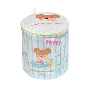 ENCOUNT Cute Cartoon Cat Puppy Zippered Mesh Laundry Bags Anti-Winding Anti-deformation Underwear Cleaning Protector Portable with Handle Protective Washing Bag Bra Underwear