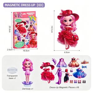 Magnetic Dress Up Doll Sticker Set Diy Outfit Clothes Fridge Magnet Playset Reusable Pieces Home Display Gift Idea