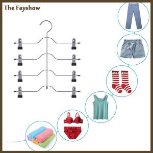 [The Fayshow] 6-Tier Skirt Pants Shorts Hangers Space Saving No Slip Storage Metal Skirt Rack
