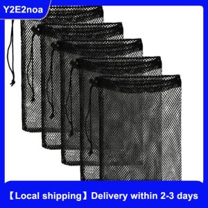 【Local shipping】 Mesh Stuff Sack Durable Nylon Drawstring Laundry Bag Rinsing Beach Toys Travel