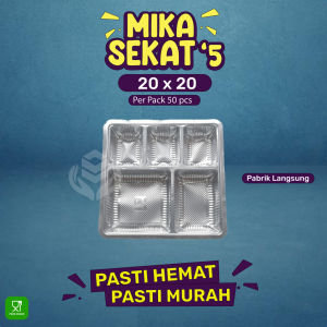 Mika Plastik Sekat 5 Size 20x20 Mika Plastik (Isi 50 Pcs-WMK205)